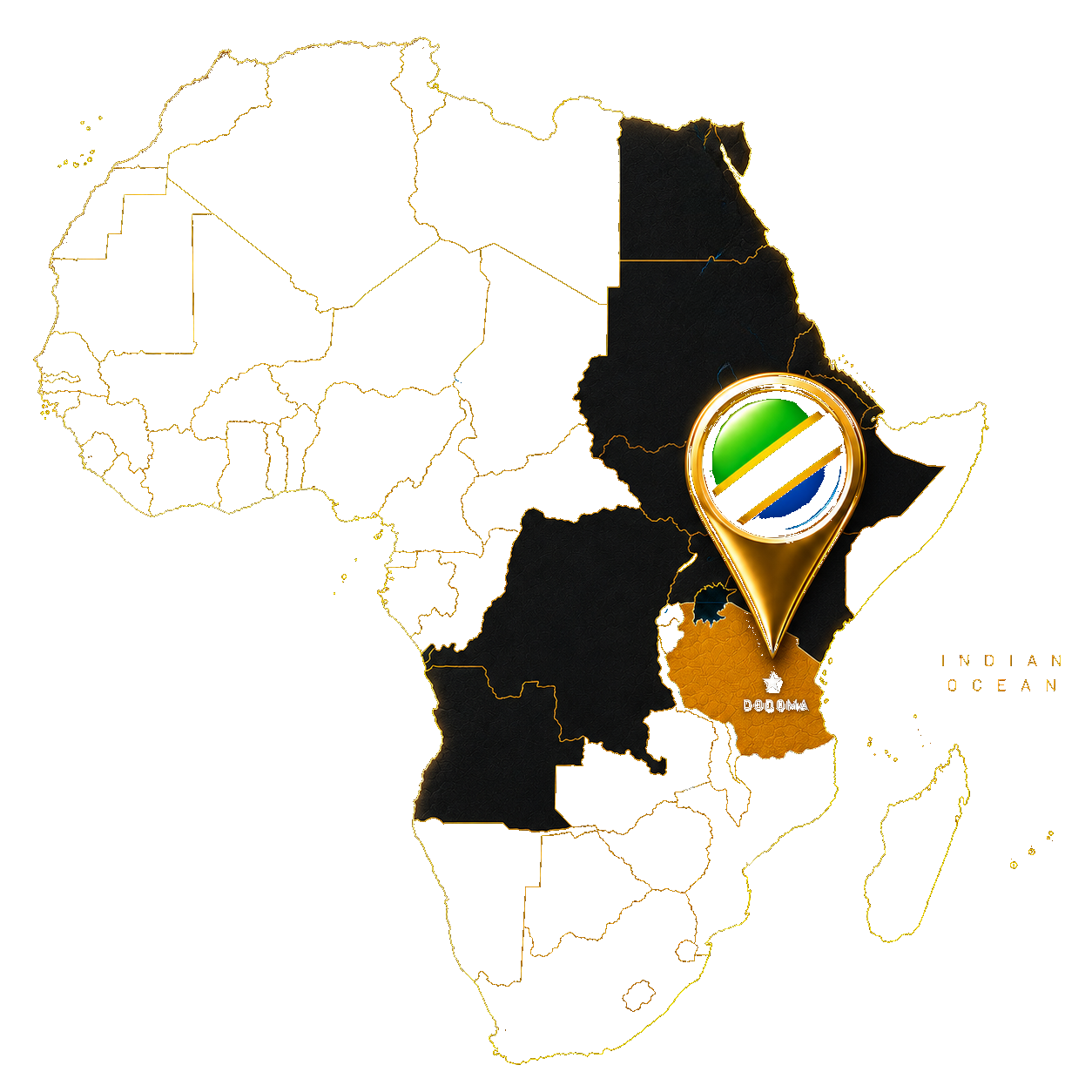 Locator map of Tanzania in Africa